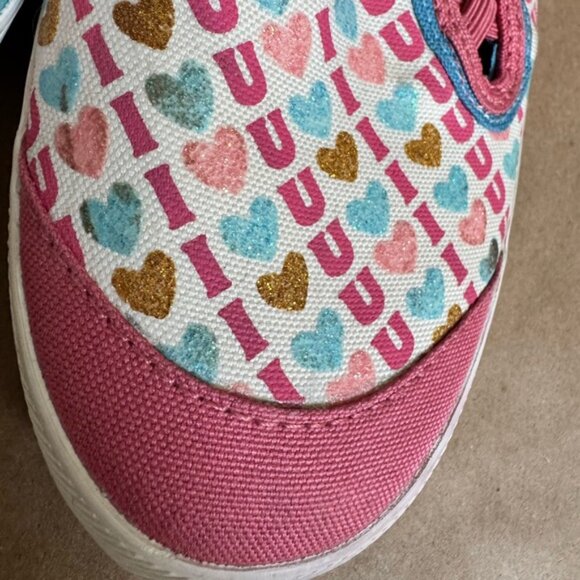 Keds Pink and Blue I Love You Glitter Slip On Canvas Sneaker. Size 10 - Picture 7 of 8